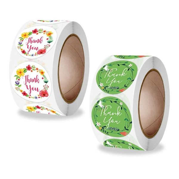 

500pcs thank you stickers handmade round seal labels for candy gift box packaging bag wedding thanks sticker wrap