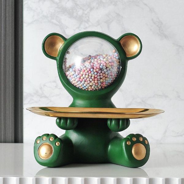 

wall lamp nordic home decoration bear small objects storage tray resin figurine simple luxury creative gifts