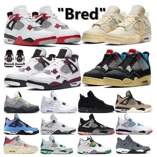 

university blue mens basketball shoes 4 4s run trainer sail sneaker man black cat bred pure money men sports women sneakers trainers