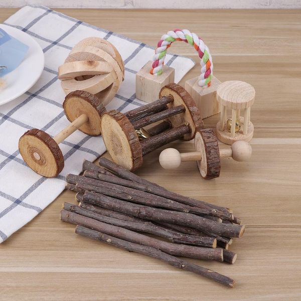 

cat toys 1set cleaning teeth pets dogs pure natural wooden stick sticks(7 in 1)