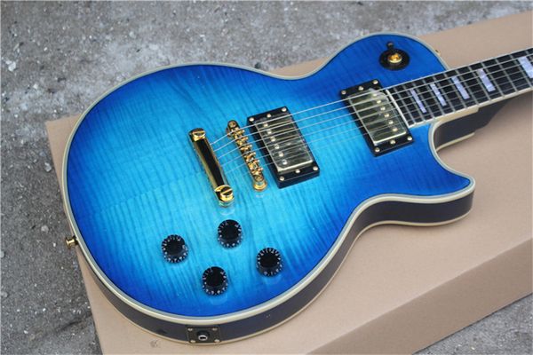 

fashion blue tiger pattern six string lp electric guitar, private logo can be customized. our store can customize any style of e