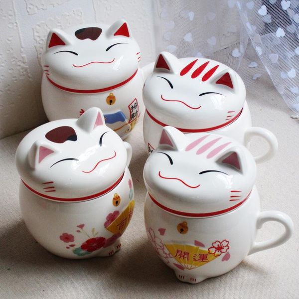 

mugs 1pc cute cat style ceramic with 3d lid and spoon creative moring mug for milk coffee tea unique porcelain nl 002