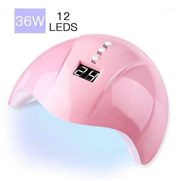 

cable 36w 12 led nail dryer uv lamp automatic sensing 30/60/99s drying smart timer for gel plisher nails tools1