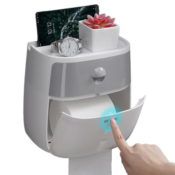 

bathroom storage & organization waterproof tissue box plastic toilet paper holder wall mounted double layer napkin dispenser organizer rack