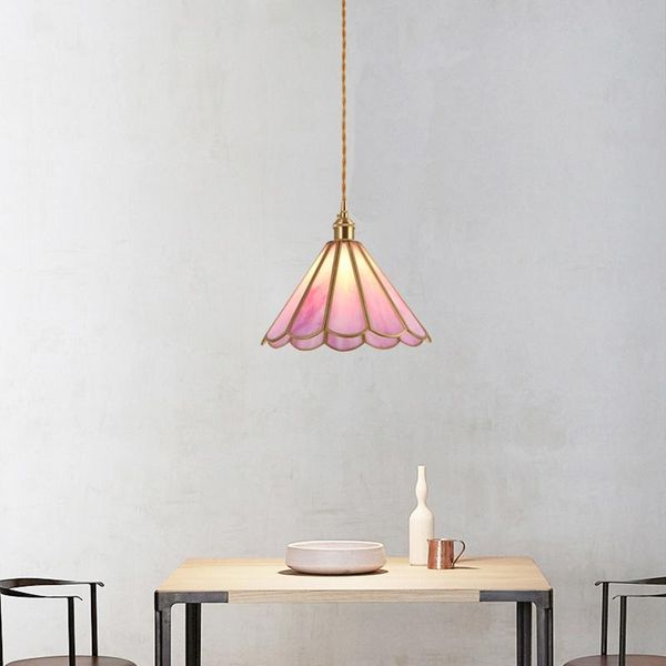 

pendant lamps nordic simple romantic lamp japanese style brass glass light for children's room restaurant bedroom