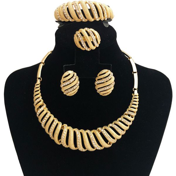 

jewelry set dubai gold jewelry nigerian wedding crystal bride rhinestone ethiopian, Slivery;golden