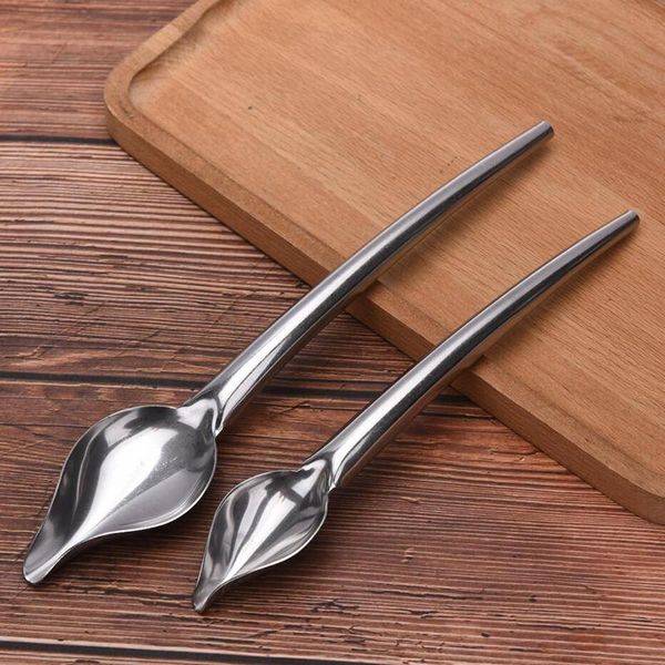 

spoons 1/2pc portable mini cream chocolate sauce coffee dessert spoon chef drawing stainless steel decoration