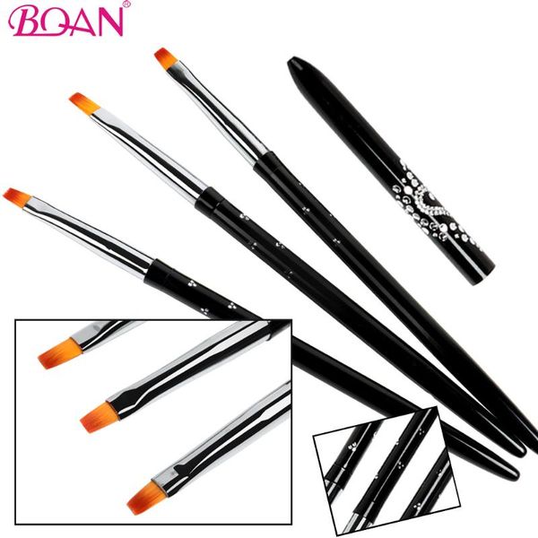 

nail brushes bqan #2#4#6 art brush black handle salon acrylic uv gel pen dotting detailing flat kit tools, Yellow