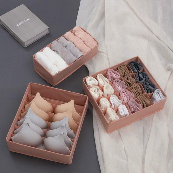 

storage drawers 3pcs/set underwear drawer organizer foldable wardrobe closet divider high capacity sock tie box clothes organization