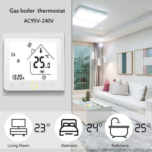 

smart home control modbus thermostat gas boiler heating programmable lcd touch screen ntc winter indoor room temperature controller