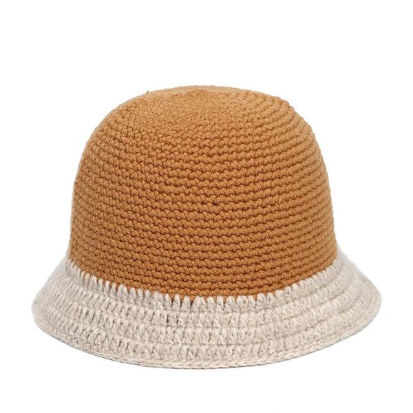 

beanies hat female autumn and winter japanese color matching handmade knitted fisherman net red casual fashion warm woolen
