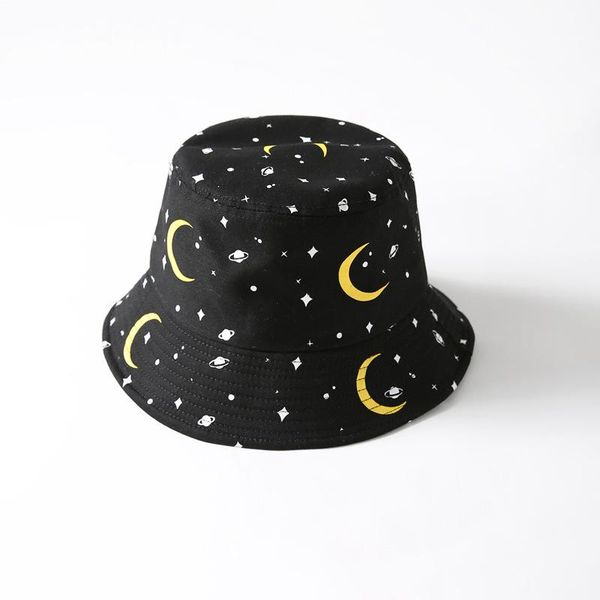 

cloches 2021 star fresh fisherman hat men and women summer bucket printed starry sky ins street hipster travel, Blue;gray