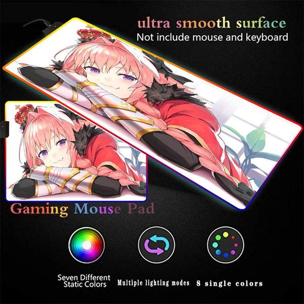 

mouse pads & wrist rests mairuige cute girl rgb backlit gaming pad oversized luminous usb led extended keyboard xxl gamer computer