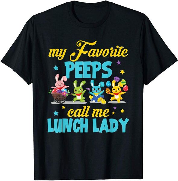 

easter bunny my favorite peeps call me lunch lady tshirt men boys t-shirt, White;black