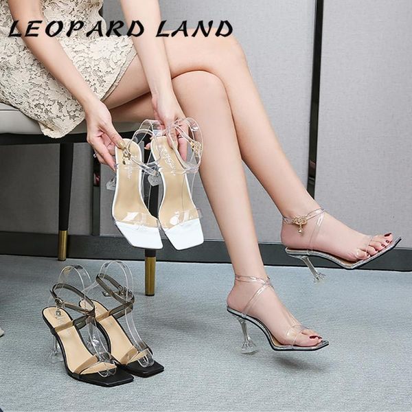 

stiletto sandals for women high heels summer square toe with open transparent crystal party lfd dress shoes, Black
