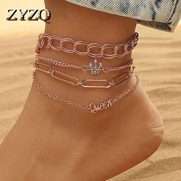 

zyzq 4pcs/set simple heart-shaped anklets for beach foot leg chain multi-layer ankle bracelets women jewelry, Red;blue