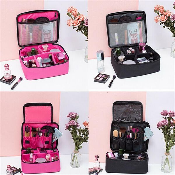 

casual cosmetic makeup solid zipper bag pouch pencil pen case toiletry wash organizer