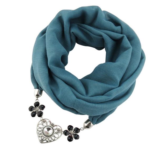 

scarves 2021 women fashion necklace jewelry scarf winter warm pendant cotton female wraps foulard femme muslim head, Blue;gray