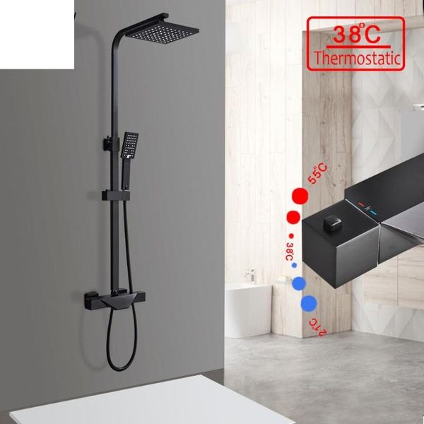 

chrome black thermostatic shower faucet bathroom bathtub abs handles cold water tap tub sets