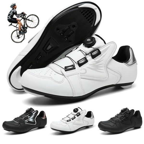 

high-quality men's mountain bike riding shoes professional road self-locking racing sports non-slip women cycling footwear, Black