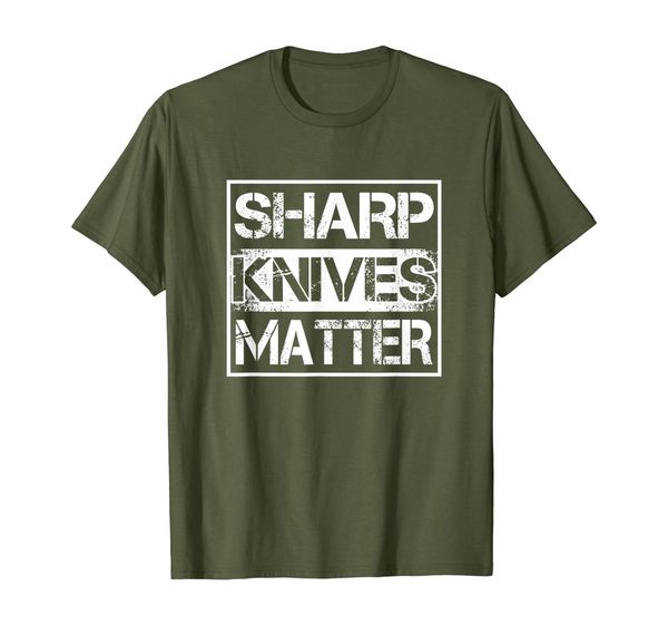 

cool chef culinarian sharp knives matter culinary chef t-shirt, White;black