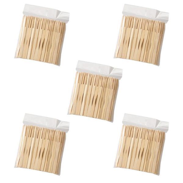 

forks 500 pcs eco-friendly bamboo disposable fruit tableware for parties (log color)