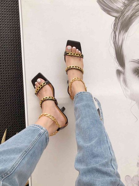 

sandals ins murchas fashion blogger vintage party sandals genuine leather women's shoes summer high-heeled 232p, Black