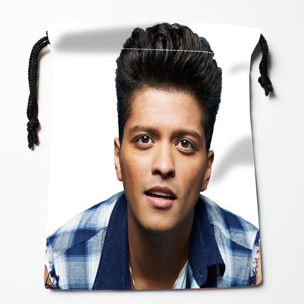 

storage bags custom bruno mars drawstring wedding party christmas gift pouches packing 18x22cm satin fabric bag 0603