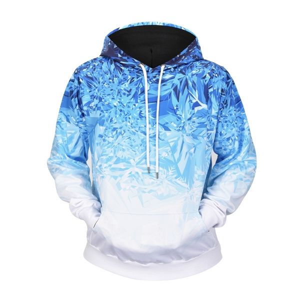 

new creative ice crystal 3d printed in autumn and winter, selling 200kg large couple hoodie, Black