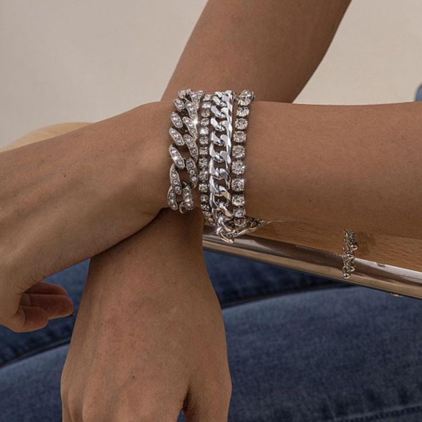 

chu han chain bracelet set women's sparkling bracelet crystal 2021 gift, Black