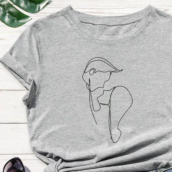

nimation minimalism draw a couple womens t shirts in love graphic comfortable round casual neck streetwear, White