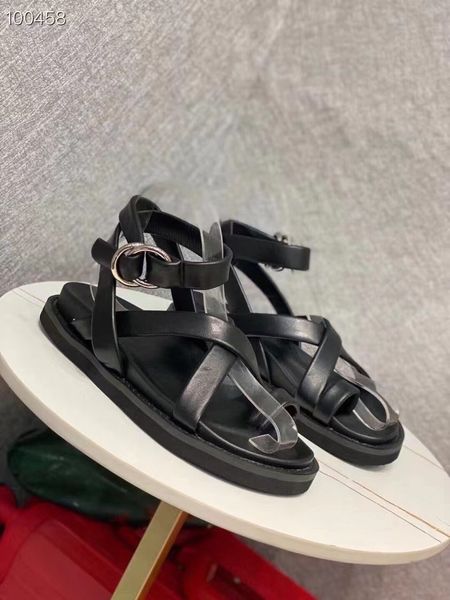 

2021 women's fashion flat sandals girls casual soft laterh black shoes srtap tie open toe summer lady outdoor luxury flats sandal big s