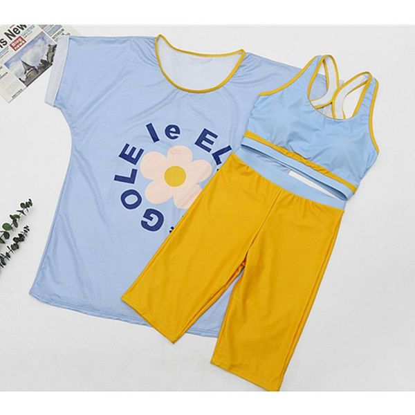 

swimsuit bikini three piece suit halter bandage bikinis set push up high waist floral print brazilian swimwear women one-piece suits