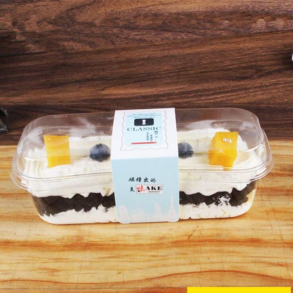 

gift wrap 100pcs net red transparent square plastic boxes party favors baking package dessert cake candy box with card paper sleeve