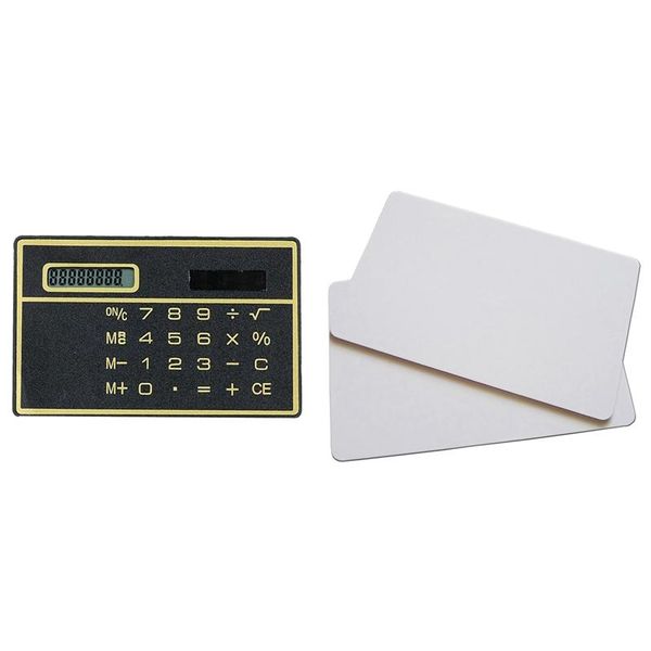 

greeting cards 100pcs business stamping printing card with 8 digits ultra thin slim solar power calculator