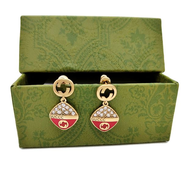 

special offer 70% off luxury jewelry gujia inlaid with trendy chaoren earrings acrylic women's s925 silver needle factory sales, Golden