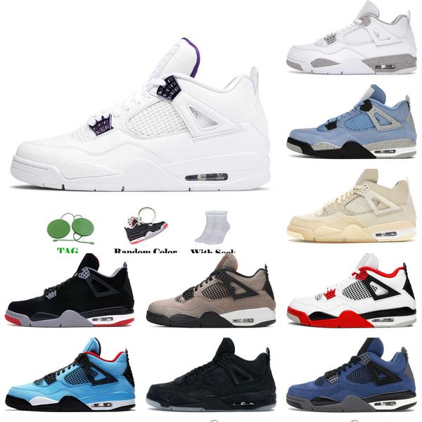 

with box 2021 basketball shoes university blue 4 4s white oreo sail jumpman bred taupe haze neon mens womens trainers sneakers