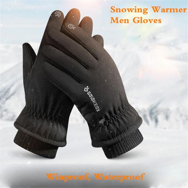

cycling gloves no-slip winter windproof motorbike men hand protection waterproof dropship riding climbing glove, Black
