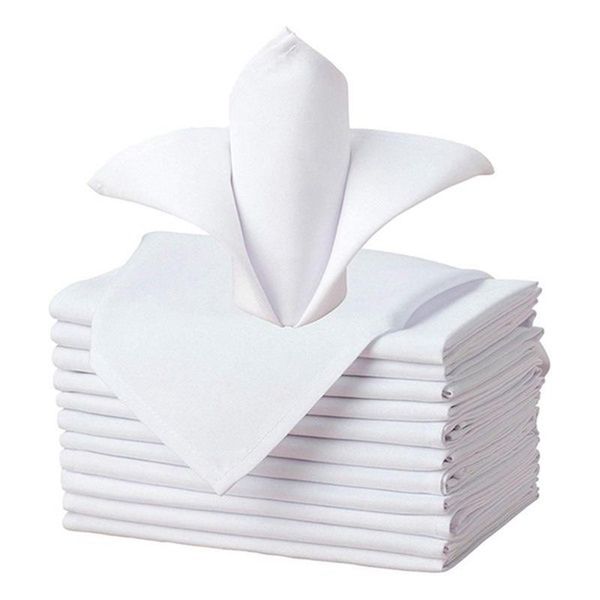 

table napkin 12 pcs cloth polyester dinner napkin,soft washable and reusable napkin,for restaurant wedding el party