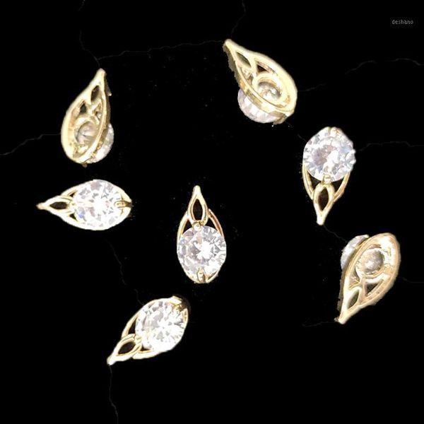 

nail diamond jewelry luxury zircon art decoration 3d rhinestones for nails charms supplies mixed nailart gems 5pcs lot decorations1, Silver;gold