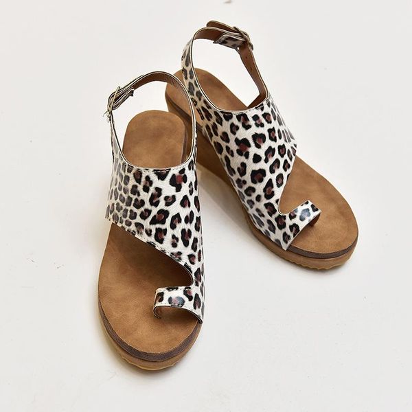 

sandals comfort shoes for women female sandal espadrilles platform med large size girls high medium fashion leopard big pu rome cotton f, Black