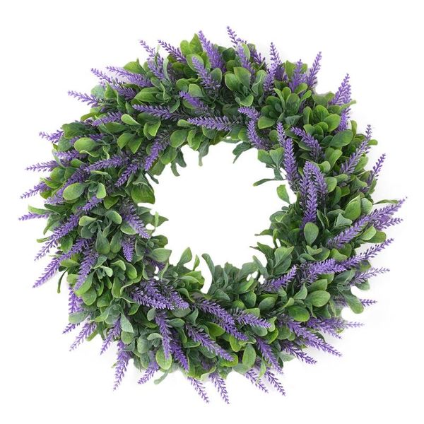 

artificial wreath lavender floral for front door 18 inch decorations wall decor home decorative flowers & wreaths
