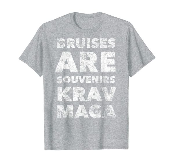 

bruises are souvenirs - krav maga - martial arts quote t-shirt, White;black