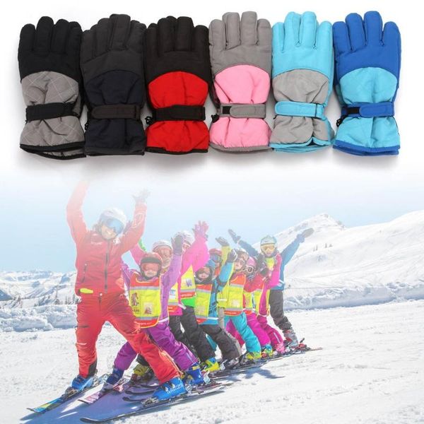 

hair accessories w3jf kids children winter thicken warm mountain snowboard ski gloves windproof waterproof full finger mittens for outdoor s, Slivery;white