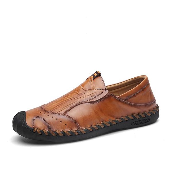 

dress shoes autumn leather man casual sneakers brand footwear for slip on men rubber loafers designer shoe, Black