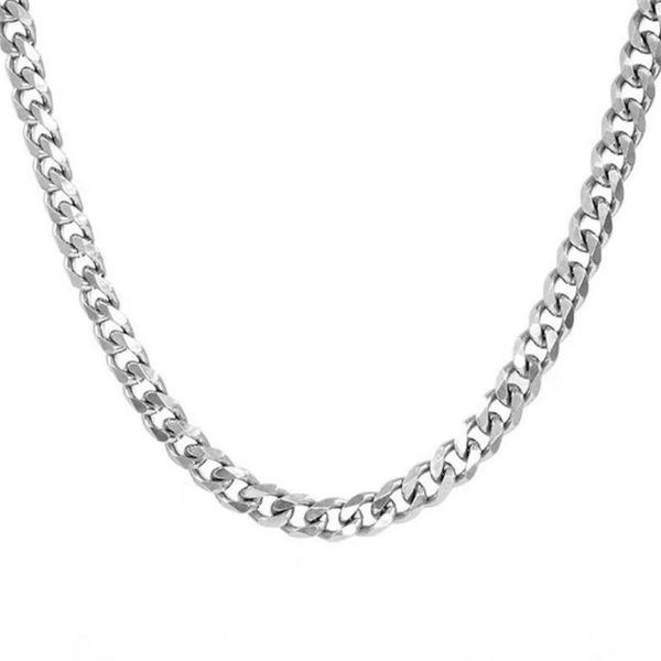 

4mm fashion silver side flat necklace temperament women's clavicle chain chains