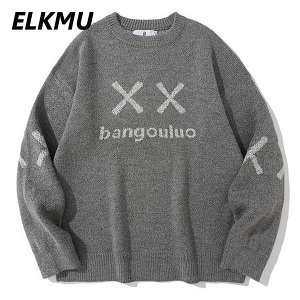 

men's sweaters elkmu mens knitted 2021 autumn oversized knitwear jumper sweater streetwear harajuku pullover male hm543, White;black