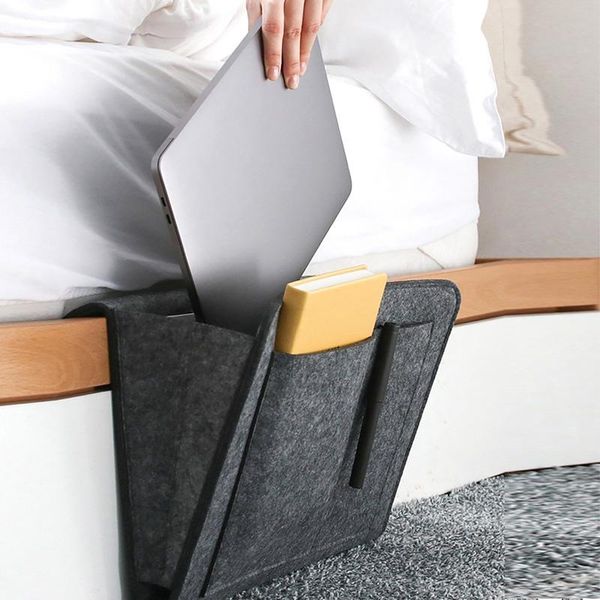 

storage bags felt bedside bag organizer hanging caddy bed holder pockets desk sofa book