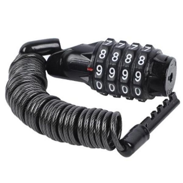 

bike locks mini anti-theft helmet lock 4 digit password bicycle for scooter motorcycles cycling portable cable