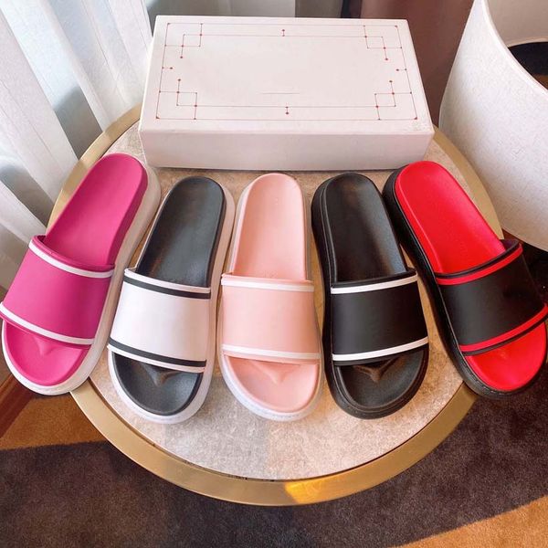 

slipper for women designer slides girls flat non-slip rubber sole slider comfortable fashion summer sandal indoor outdoor with box, Black